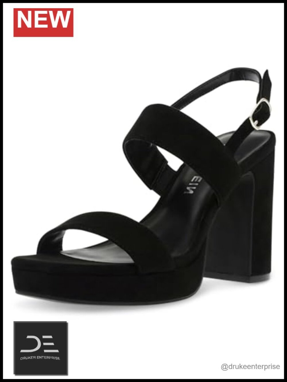 Womens Faux Leather Platform Heels Ankle Strap Block Heel Open Toe Sandals